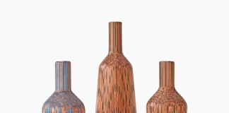 Amalgamated - vases made up from pencils by Studio Markunpoika.