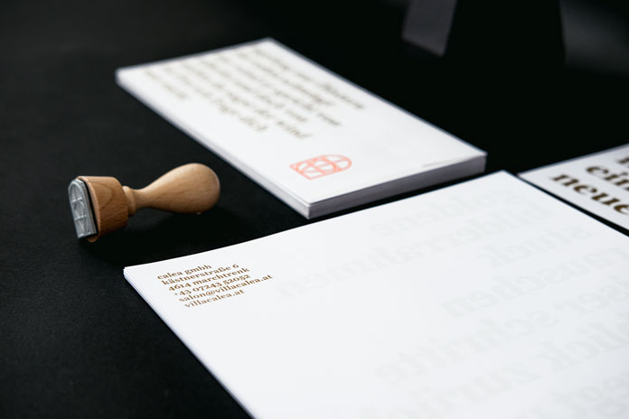 Close up of the stationery.