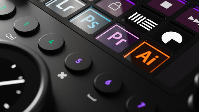 Closeup of the Loupedeck controller.