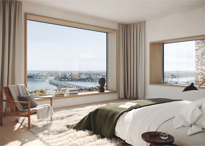 First images from the inside of Herzog & de Meuron's and Oscar Properties gasholder in Stockholm.