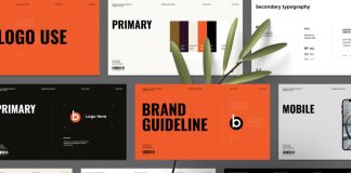 A clean, modern brand guidelines presentation template by GraphicArtist for Adobe InDesign