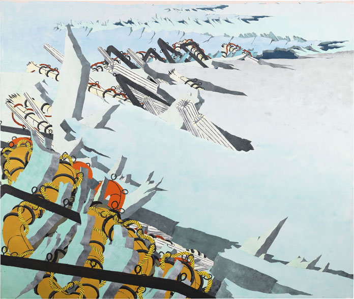 Large, imposing paintings by Andy Piedilato.