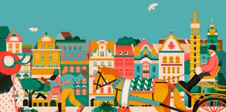 Airbnb European City guide illustrations by Yulong Lli