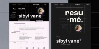 Black and White Resume Template - Full Set of Unique Job Application Documents for Adobe InDesign