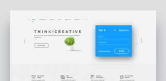 Clean Website Template with Simple Line Icons
