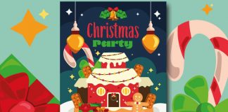Colorful and Fun Christmas Party Flyer Template for Adobe Illustrator