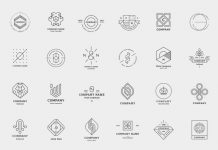 Download a set of 30 fully customizable, minimalist logo templates as editable vector graphics