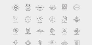Download a set of 30 fully customizable, minimalist logo templates as editable vector graphics