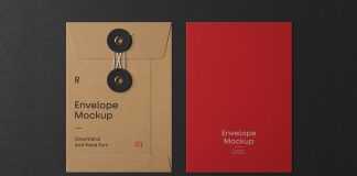 Envelope Mockups for Adobe Photoshop with String Closure