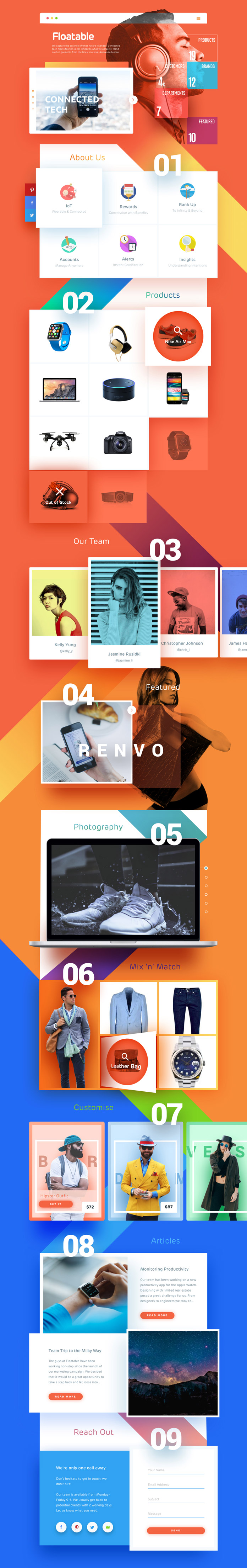 Floatable website