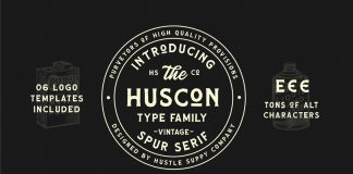 HUSCON—vintage font from Hustle Supply Co.