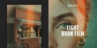Light Burn Film Poster Photoshop Effect Mockup by Pixelbuddha