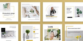 Minimalistic Social Media Templates with Black Accent.