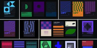 Modern and minimalist vector graphics for poster designs, branding, presentations, album covers, website headers, and web banners.