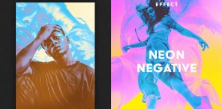 Neon Negative Photoshop Effect Mockup