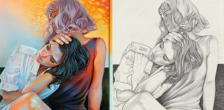 Paintings and drawings from the series The Dark House Of Gloria by Martine Johanna