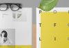 Portfolio template with yellow and gray accents.