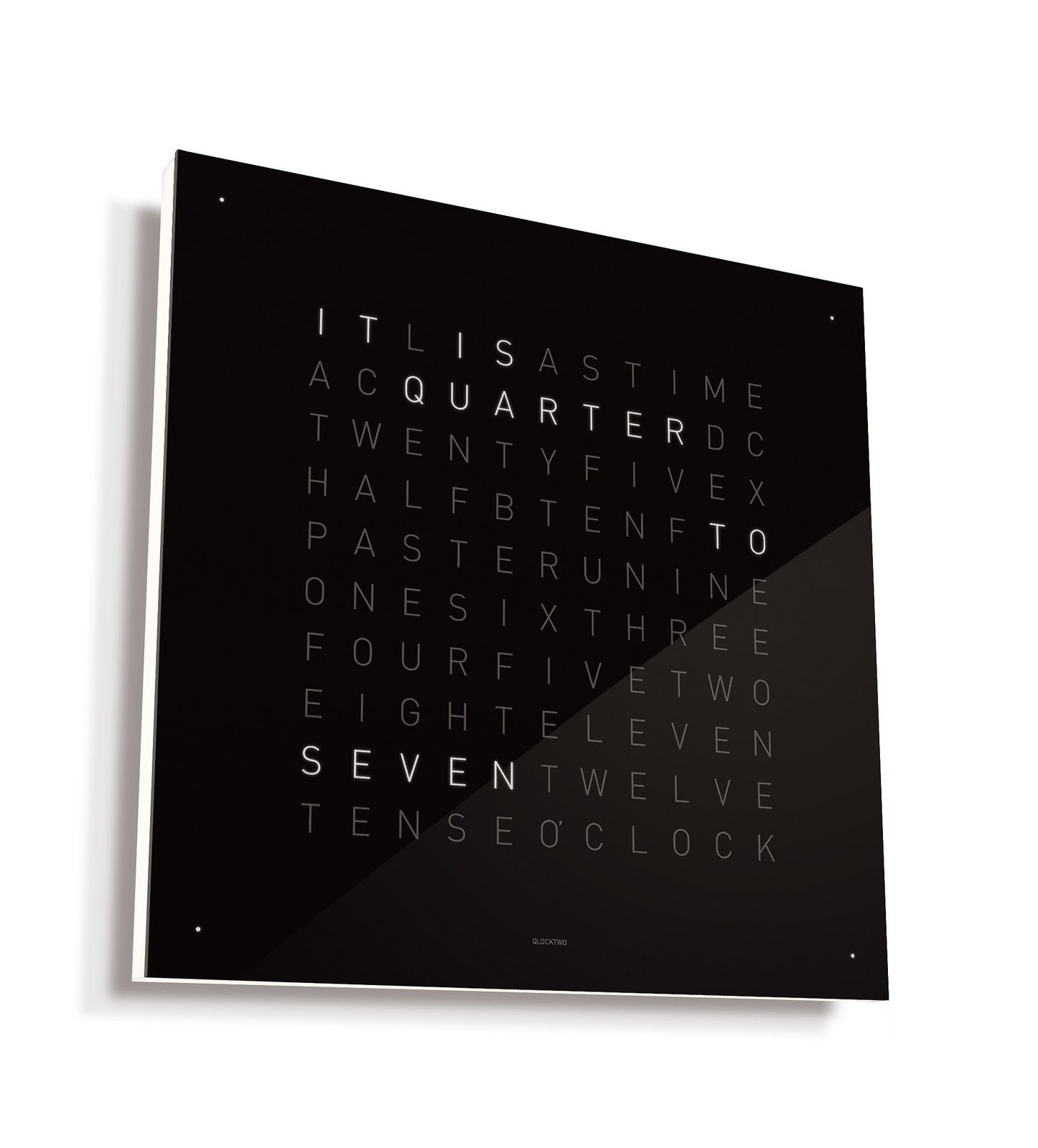 QLOCKTWO Wall Clock - Black Ice Tea by Biegert & Funk QLOCKTWO Wall Clock - Black Ice Tea by Biegert & Funk