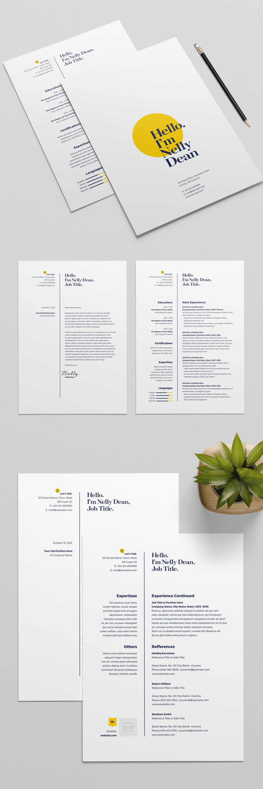 Resume Layout with Circle Element