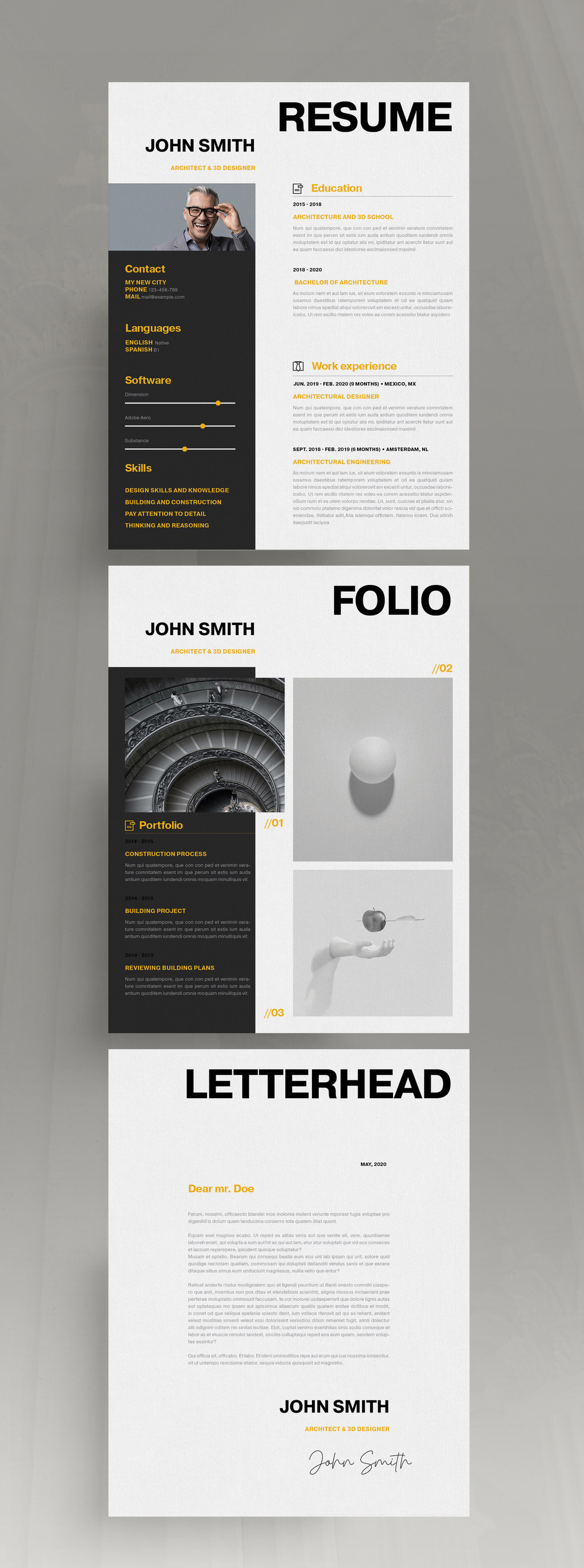 Resume Layout with Portfolio