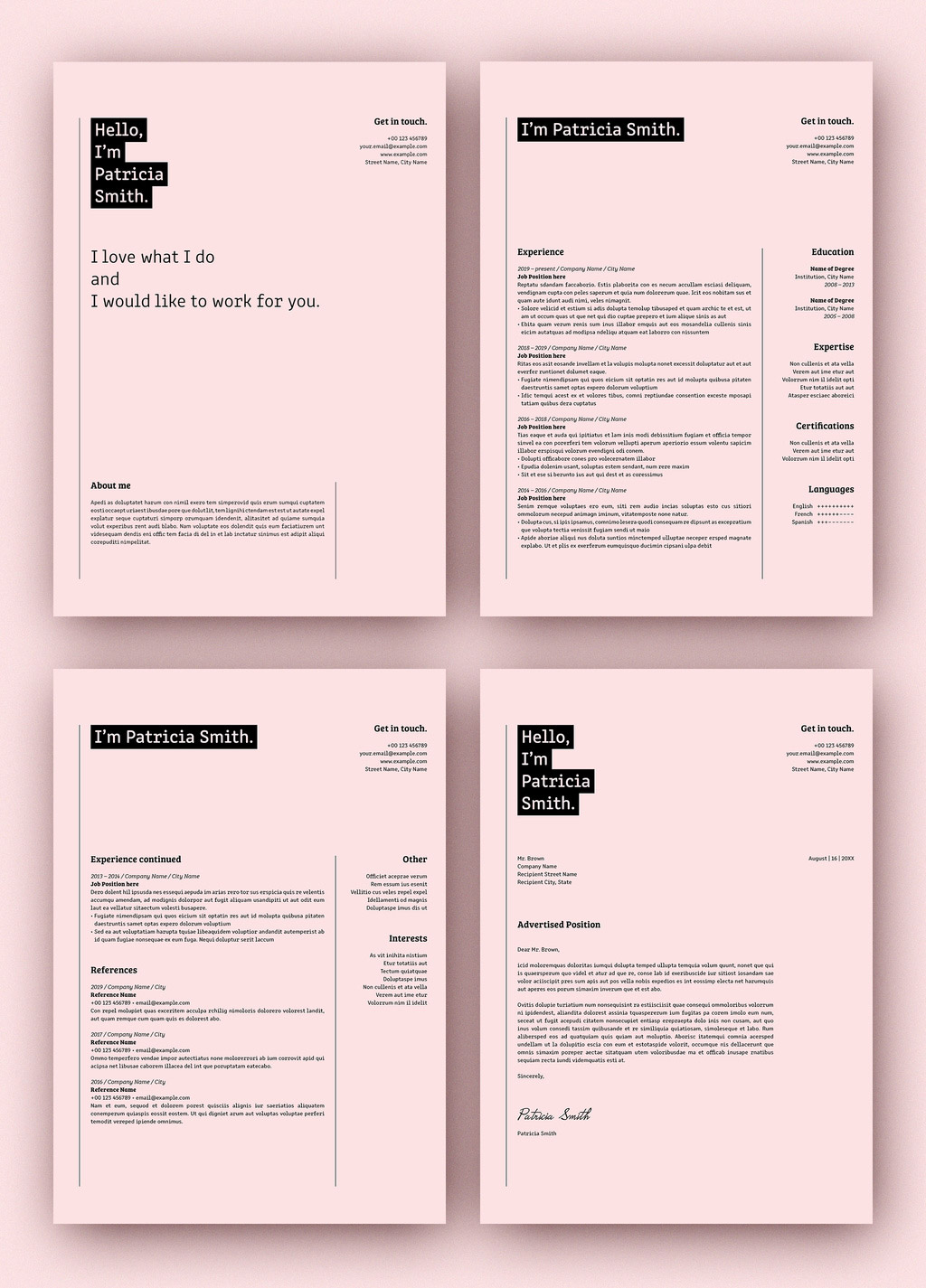 Resume Set with Rectangular Elements