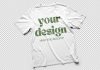 Short Sleeve T-Shirt Photoshop Mockup With Transparent Background and Customizable Colors