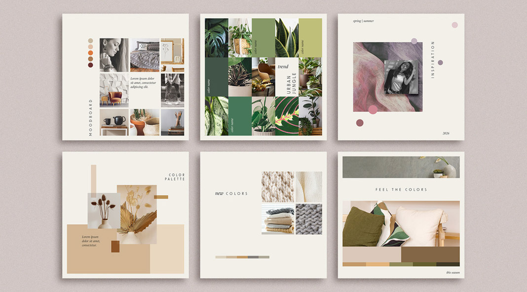 Social media and Instagram mood board templates by orangeberry