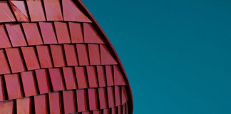 The flowing organic shapes of a building in Milan, Italy.