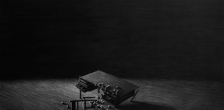 Writing desk, Charcoal on paper - Drawing by Levi van Veluw