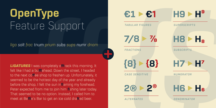 OpenType features.