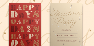 Download Typographic Christmas Invitations as Adobe Illustrator Templates
