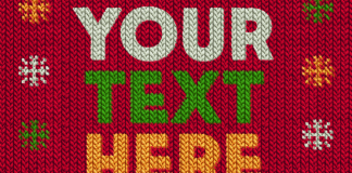 Knitted Christmas Sweater Text Effect Mockup for Adobe Photoshop