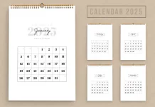2025 Calendar Design Template in a Uniform Layout by ContestDesign for Adobe InDesign