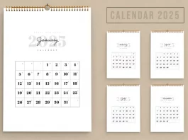2025 Calendar Design Template in a Uniform Layout by ContestDesign for Adobe InDesign