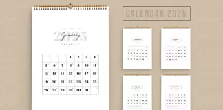 2025 Calendar Design Template in a Uniform Layout by ContestDesign for Adobe InDesign