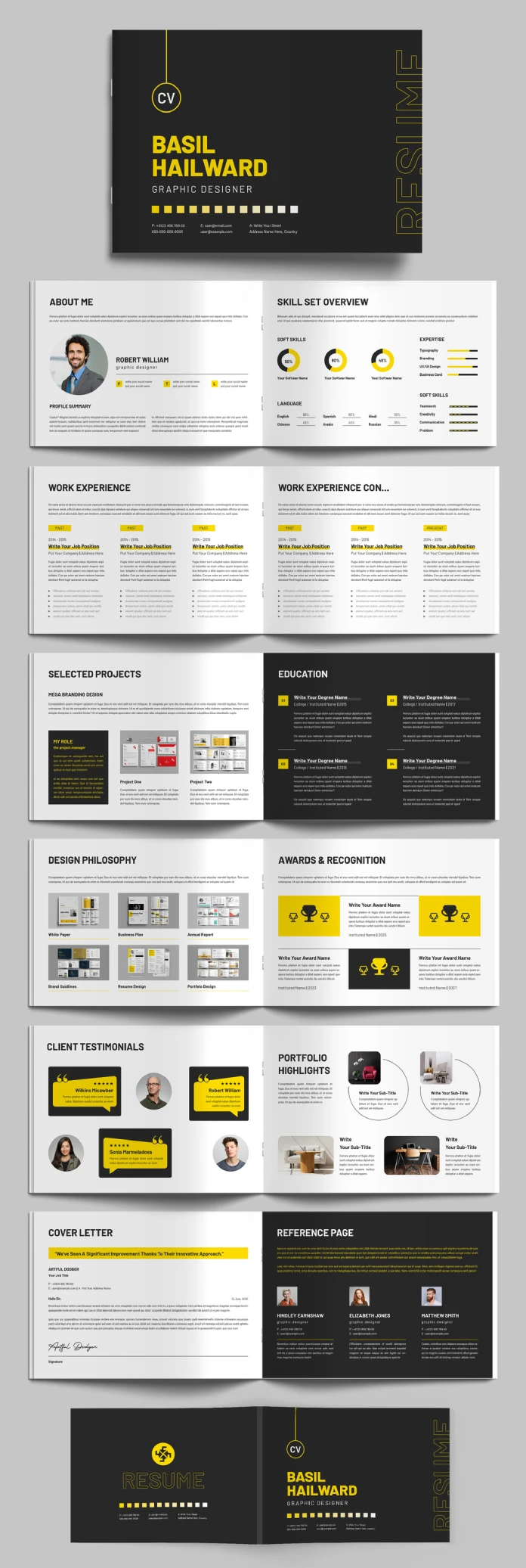 A Fully Customizable Resume Booklet Template by DesignCoach for Creatives