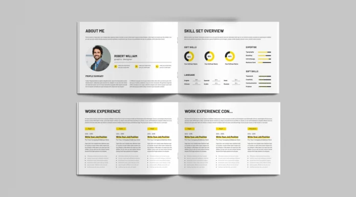 A Fully Customizable Resume Booklet Template by DesignCoach for Creatives