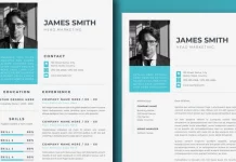 A Professional Resume Layout with Subtle Blue Design Details by Wavebreak Media for Adobe InDesign.