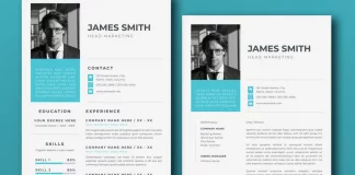 A Professional Resume Layout with Subtle Blue Design Details by Wavebreak Media for Adobe InDesign.