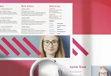 A Unique Professional Curriculum Vitae (Resume) Template in A4 Landscape Format by Roverto Castillo for Adobe InDesign