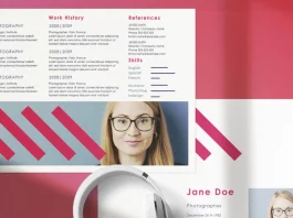 A Unique Professional Curriculum Vitae (Resume) Template in A4 Landscape Format by Roverto Castillo for Adobe InDesign