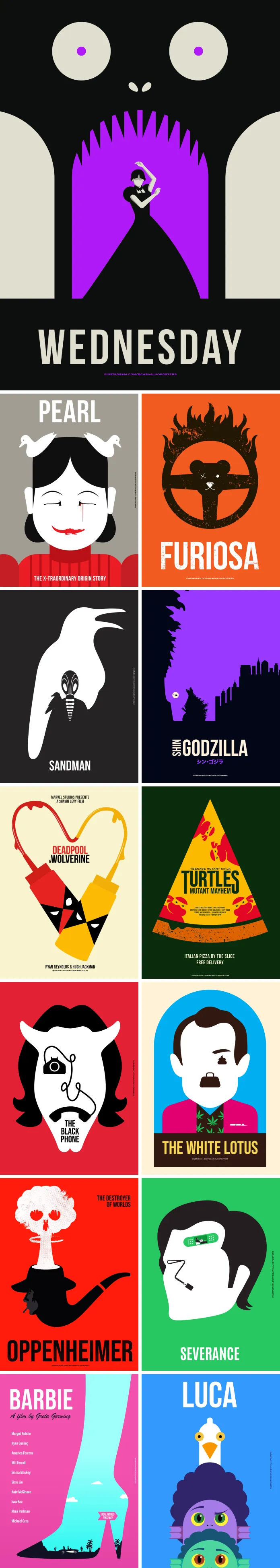 Alternative minimalist posters for films and series by Bruno Alves Lima Carvalho