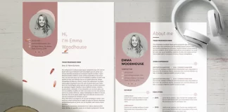 An Elegant Curriculum Vitae Resume Template by Roverto Castillo for Adobe InDesign