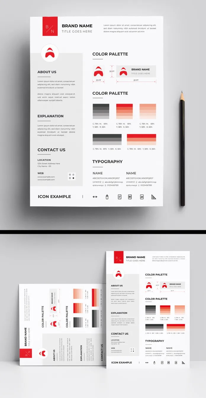 Brand Guidelines Poster Design Template for Adobe Illustrator by DesignCoach