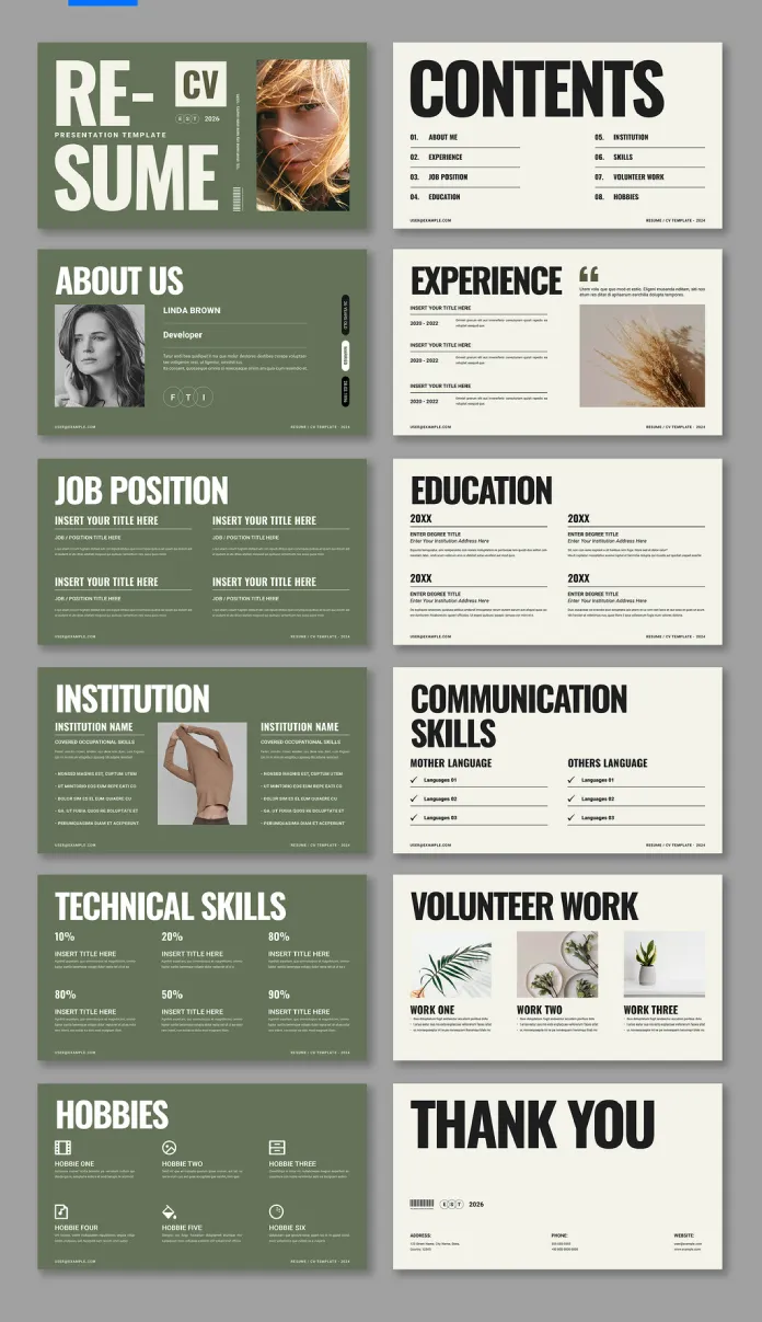 Download a Digital Resume Presentation Template by ContestDesign for Adobe InDesign