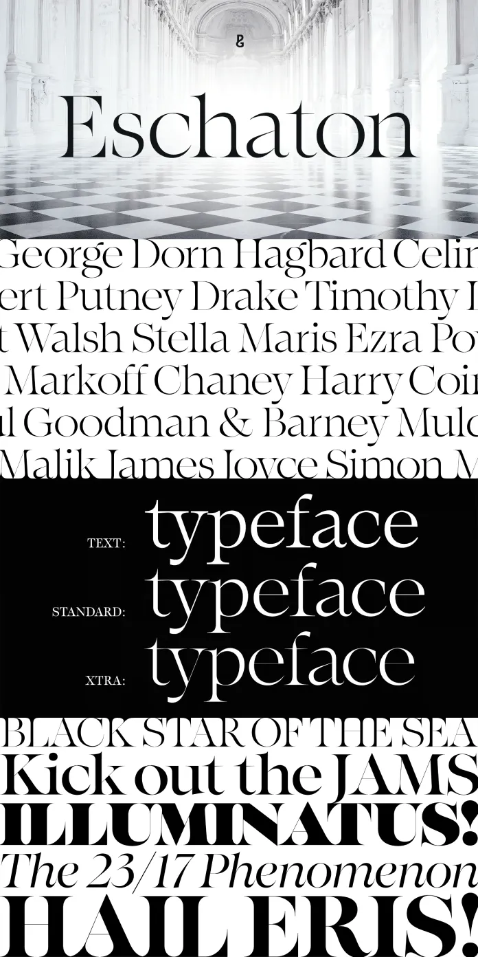 Eschaton font family by Paulo Goode