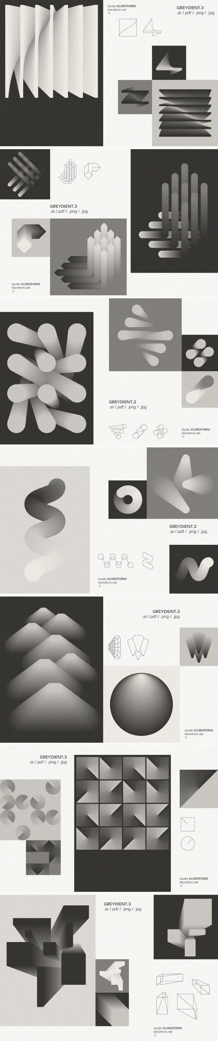 Greydient 3 Graphics by Kloroform