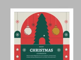 Merry Christmas Card for Adobe InDesign by DesignCoach